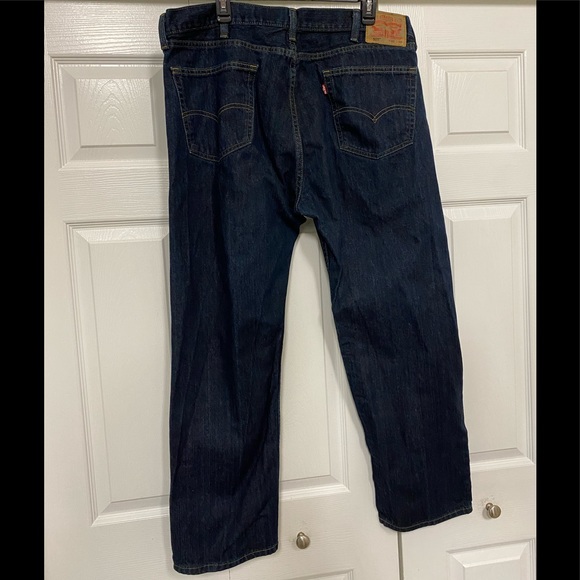 LEVI'S Strauss 505 Straight Fit Dark Wash Jeans W40x30L - Picture 9 of 15